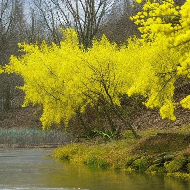 写真 美しい春の花と花の木の背景