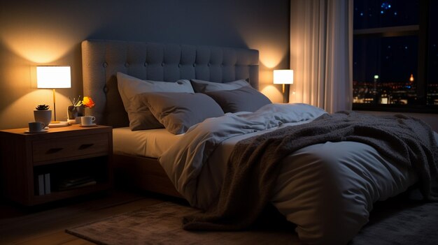 Фото Спальня в серых тонах