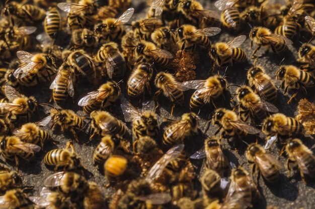 写真 ミツバチで満たされたミツバチの巣