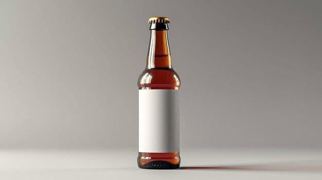 Фото Бутылка пива с пустым этикетом