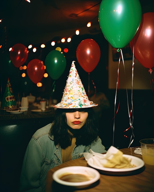 写真 誕生日の帽子をかぶった誕生日パーティーの帽子。