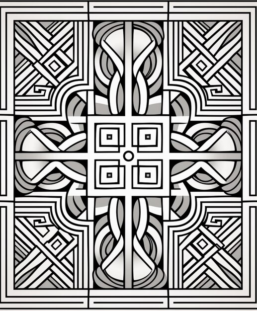 Фото Черно-белый рисунок кельтского дизайна