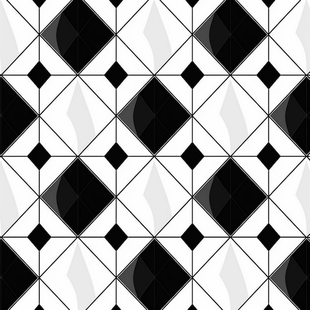 Фото Черно-белый геометрический узор с белым ромбом внизу.