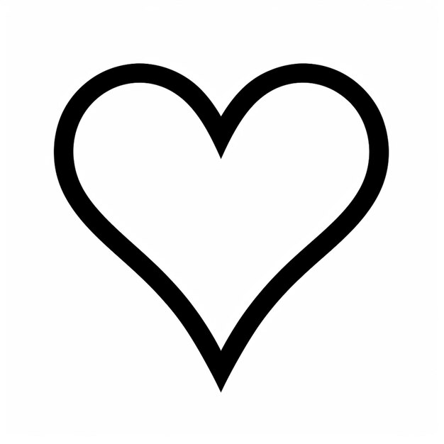Фото Черно-белый контур сердца на белом фоне