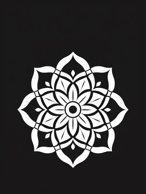 사진 검은색 배경을 가진 꽃의 흑백 이미지