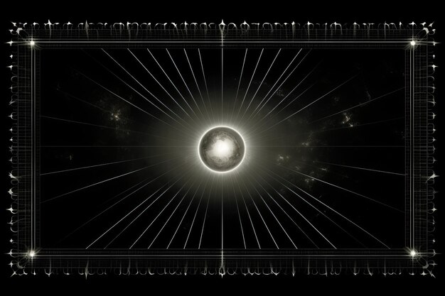 사진 검은색 배경 한가운데 에 있는 별 의 흑백 이미지