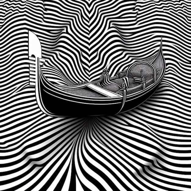 Фото Черно-белое фото лодки и лодки на черно- белом фоне