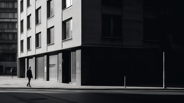 Фото Черно-белое фото здания с вывеской