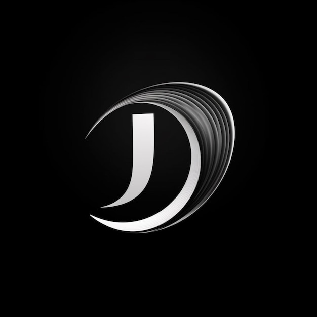 Фото Черно-белая фотография логотипа с изогнутым дизайном