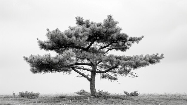 사진 소나무 의 흑백 사진