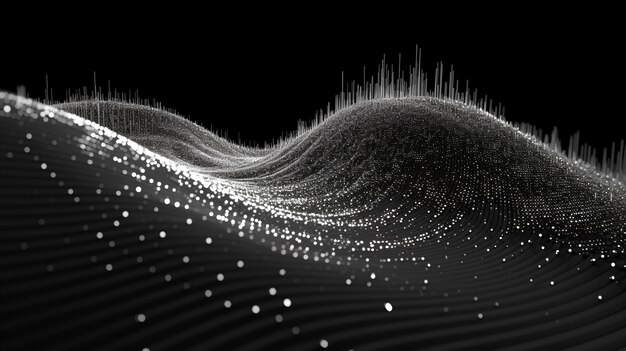 사진 음파 생성 ai의 파도의 흑백 사진
