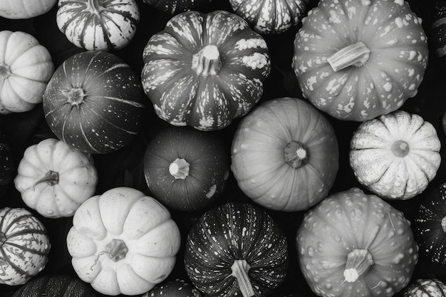 Фото Черно-белая фотография тыквы может быть использована для дизайнов на тему хэллоуин или проектов, связанных с осенью