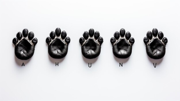 Фото _a_black_and_white_photograph_of_a_dog_s_pawprints_on