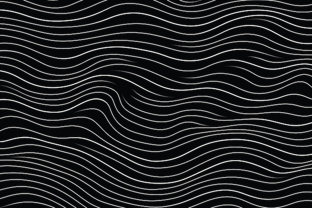 写真 黒と白の波状のパターンと白い線の生成 ai
