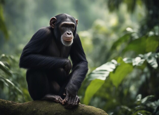 사진 검은 침팬지