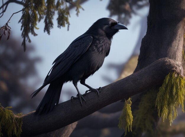 写真 黒いカラスの生成 ai