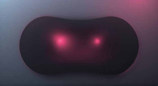 Foto a black oval object with a pink background