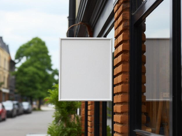 写真 空白の店の看板の写真