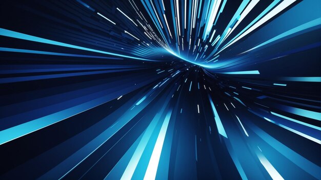 사진 빛의 터널의 파란색과 색의 추상적인 이미지