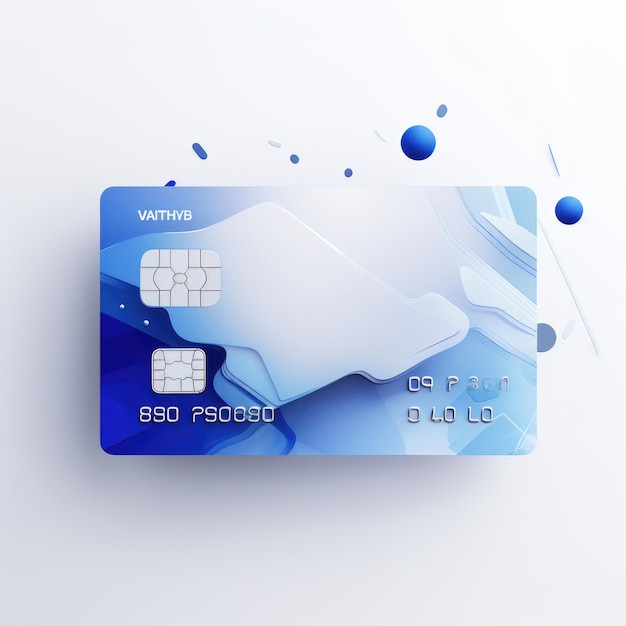 Фото Синяя и белая карточка с синим и белым рисунком.