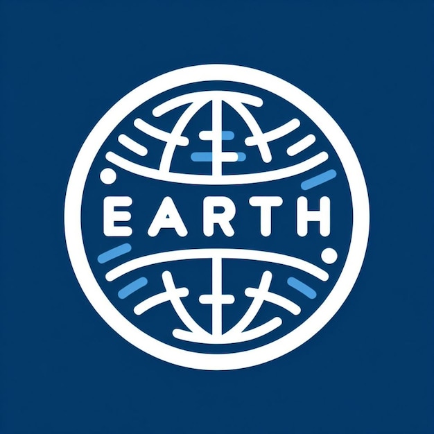 Фото Синий фон с кругом и словами земля земля