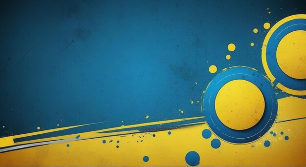 Фото Синий фон с кругом с желтым кругом и синим фоном