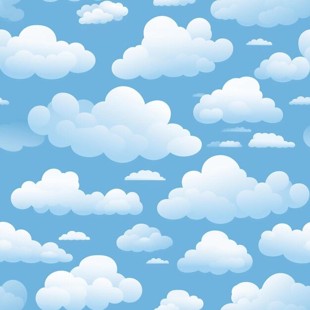 사진 구름과 구름이라는 단어가 있는 파란색 배경입니다.
