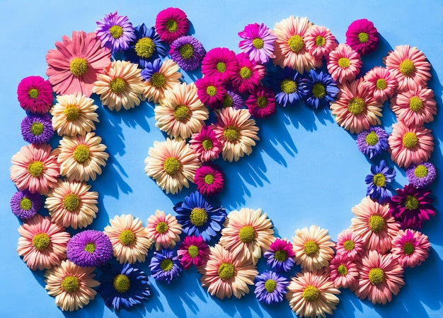 Фото Синий фон с цветами и числом 30 на нем