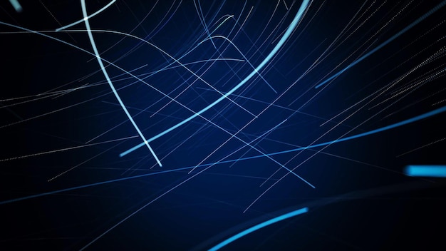Фото Синий фон с линиями, похожими на фейерверк