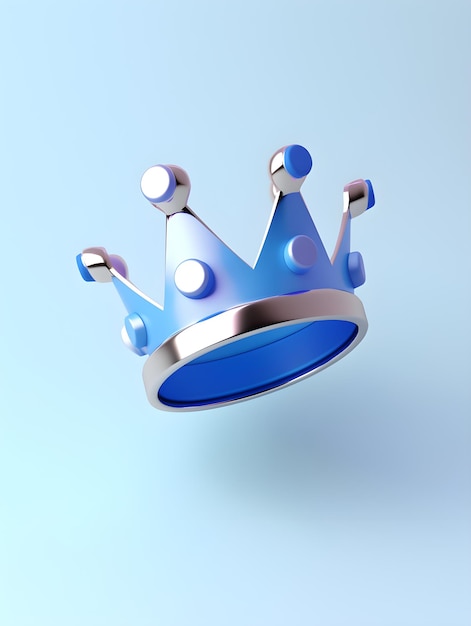 Фото Синяя корона с серебряными бусинами и серебряным кольцом на ней.