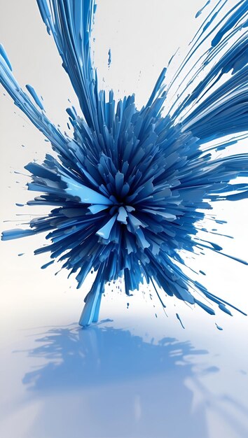 Фото Синий цветок показан на рисунке синяя линия использование скорости движения и эффектов увеличения