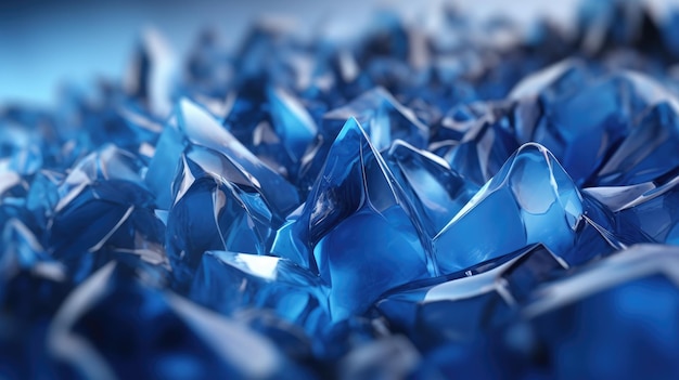 Фото Синий кубик льда окружен голубыми кристаллами.