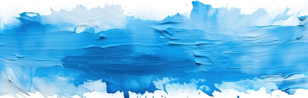 사진 파란색 페인트 브러쉬가  ⁇ 색 배경에 파노라마 스케일의 스타일로 칠해져 있습니다.