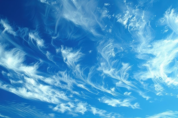 写真 多くの白い雲で満たされた青い空