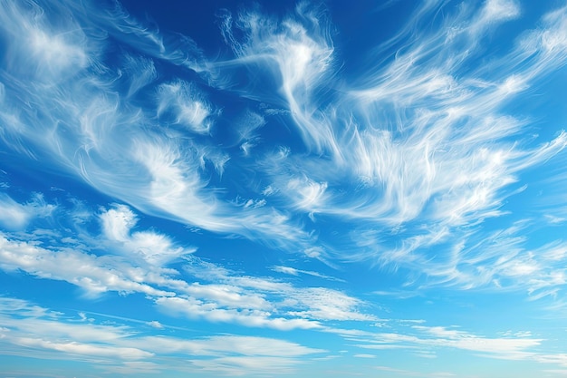 사진 해변 위의 하 구름으로 가득 찬 파란 하늘