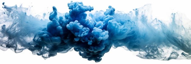 사진 투명한 배경에 고립 된 파란색 연기 폭발 경계