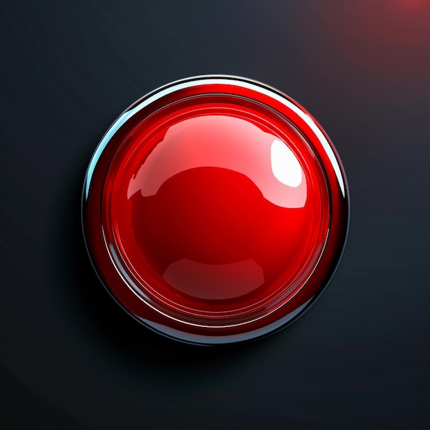 Фото Смелая реалистичная большая красная кнопка