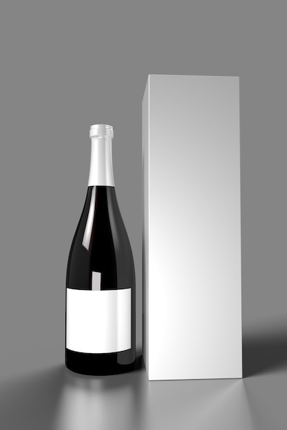 Фото Бутылка шампанского с белой этикеткой, на которой написано «шампанское».