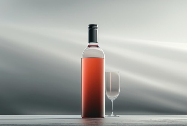 사진 표면 에 서 있는 와인 과 유리 병