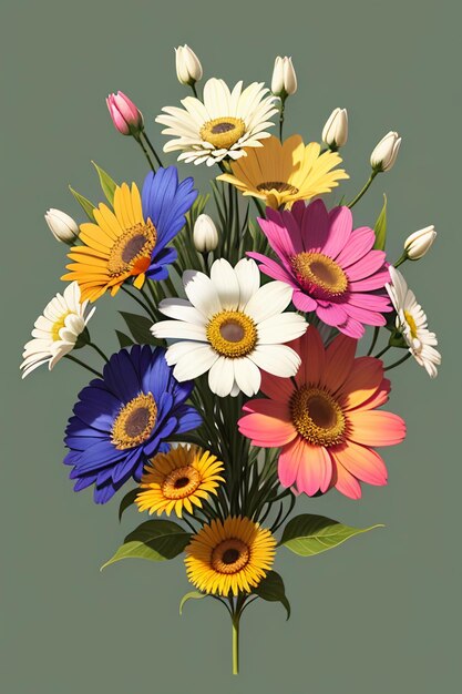 写真 カラフルな花の花束創造的な装飾装飾シンプルな壁紙の背景