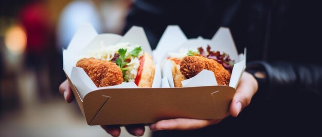 写真 会社の名前が書かれた食料の箱