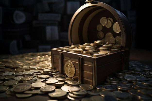 写真 a box with a gold coin on it that says  the gold coin