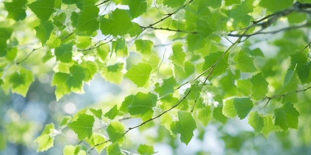 写真 緑の葉を持つ木の枝