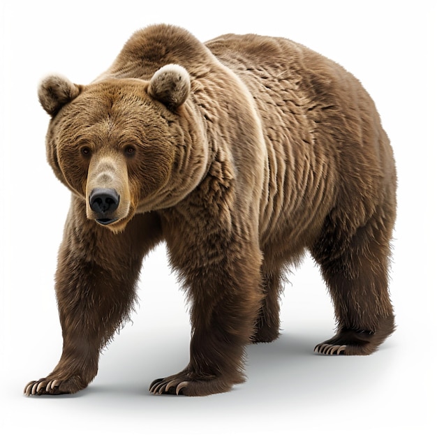 Фото Коричневый медведь с коричневым носом и белым фоном