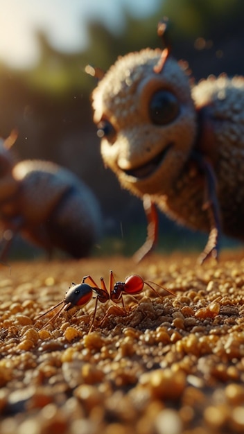 Фото Жук и жук на земле и жук смотрит на камеру