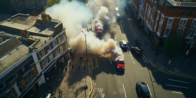 写真 路上にある車の群れ