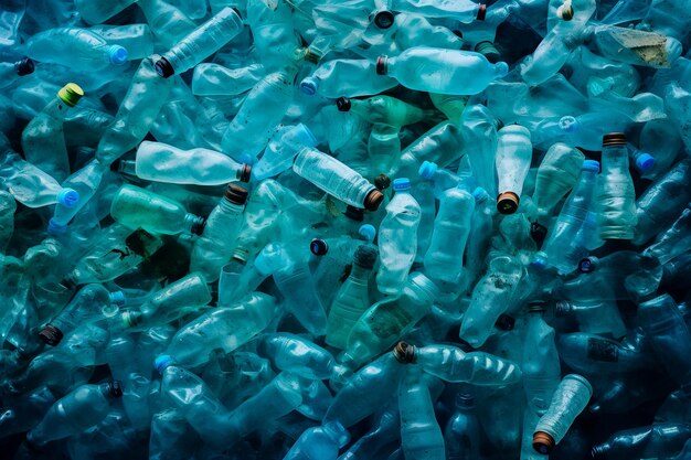 写真 水中の空のプラスチックボトル ⁇ 環境災害 ⁇ 生成人工知能