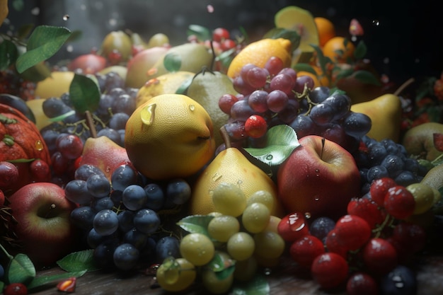 Фото Куча фруктов на столе