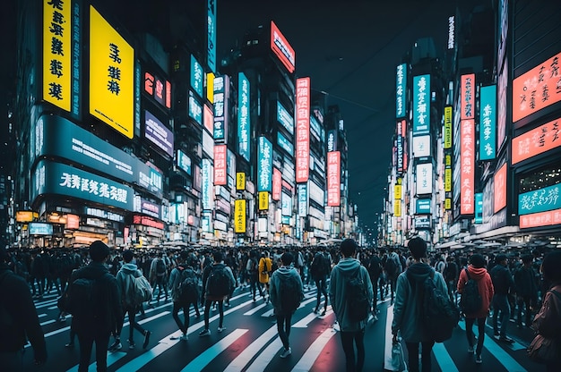 사진 '시부야'라고 적힌 광고판이 있는 도쿄의 분주한 거리
