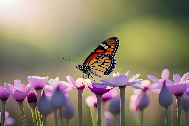 写真 花にとまる蝶